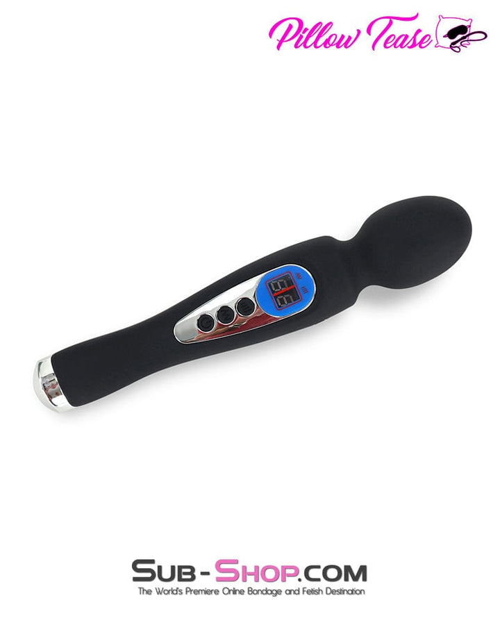 9942M      9 Function with 8 Speeds Silicone Waterproof Rechargeable LCD Wand Vibrator Vibrators   , Sub-Shop.com Bondage and Fetish Superstore