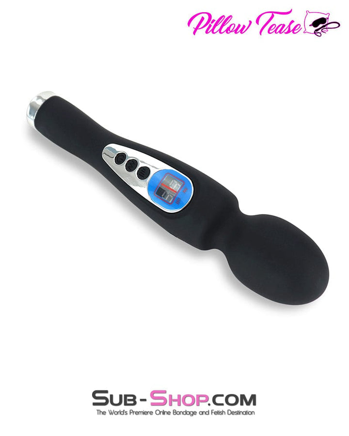 9942M      9 Function with 8 Speeds Silicone Waterproof Rechargeable LCD Wand Vibrator Vibrators   , Sub-Shop.com Bondage and Fetish Superstore