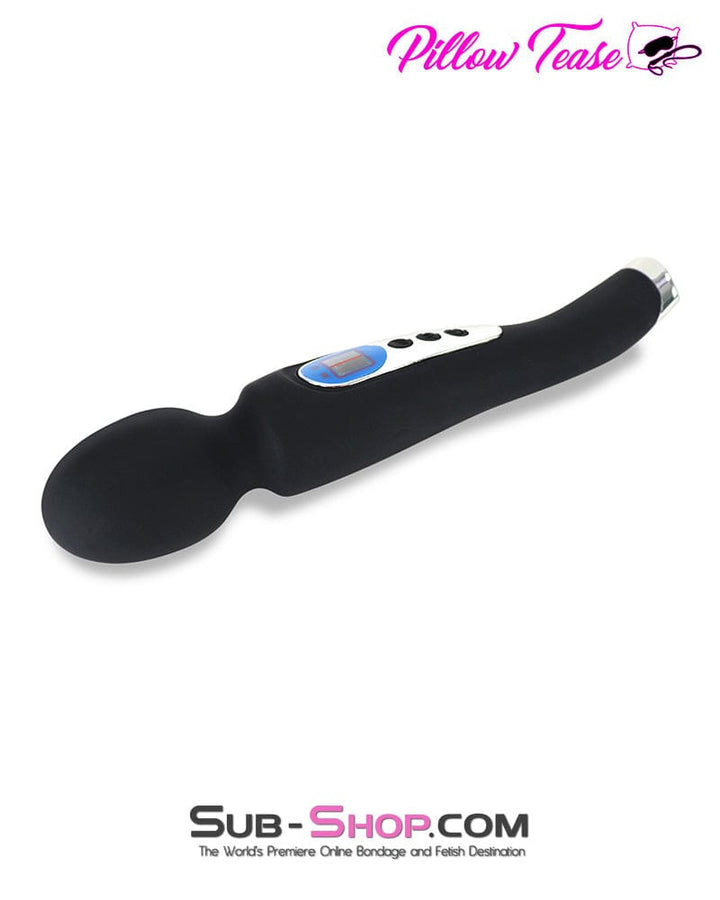 9942M      9 Function with 8 Speeds Silicone Waterproof Rechargeable LCD Wand Vibrator Vibrators   , Sub-Shop.com Bondage and Fetish Superstore