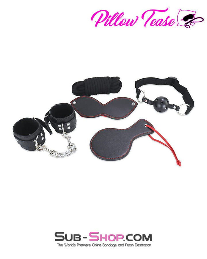 9976M      9 pc. Collar, Cuffs, Rope, Paddle, Whip, Blindfold + Nipple Clamps Bondage Set Bondage Set   , Sub-Shop.com Bondage and Fetish Superstore