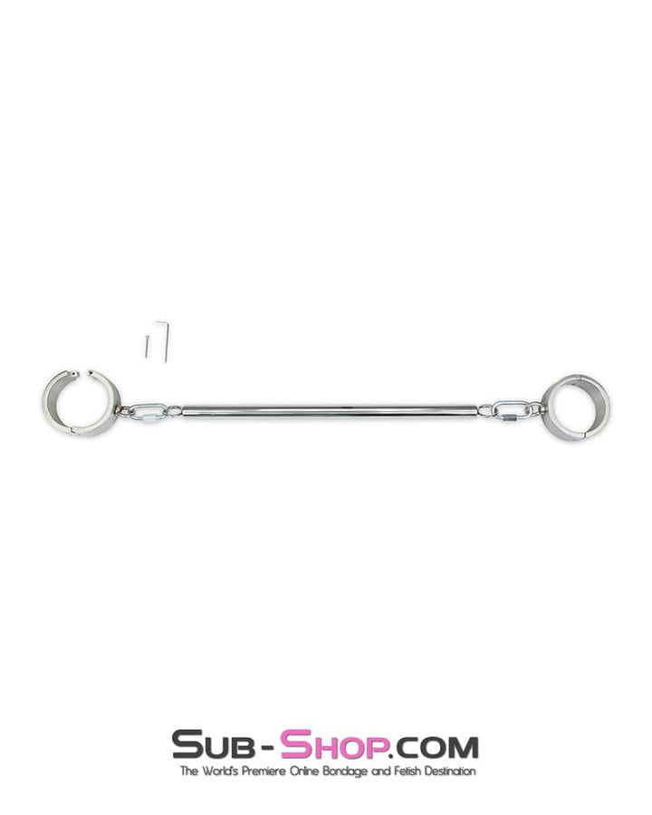 9991M-SIS      Stainless Steel Spreader Bar with Detachable Heavy Sissy Bondage Ankle Cuffs Sissy   , Sub-Shop.com Bondage and Fetish Superstore