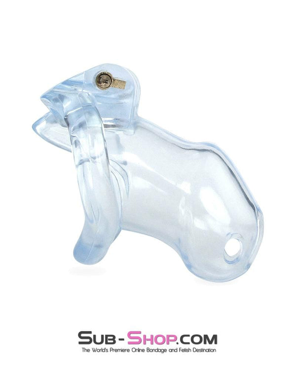 0398AE-SIS      Short Exposed in Chastity High Security Keyed Tumbler Locking Male Chastity with 4 Base Cock Ring Sizes Sissy   , Sub-Shop.com Bondage and Fetish Superstore