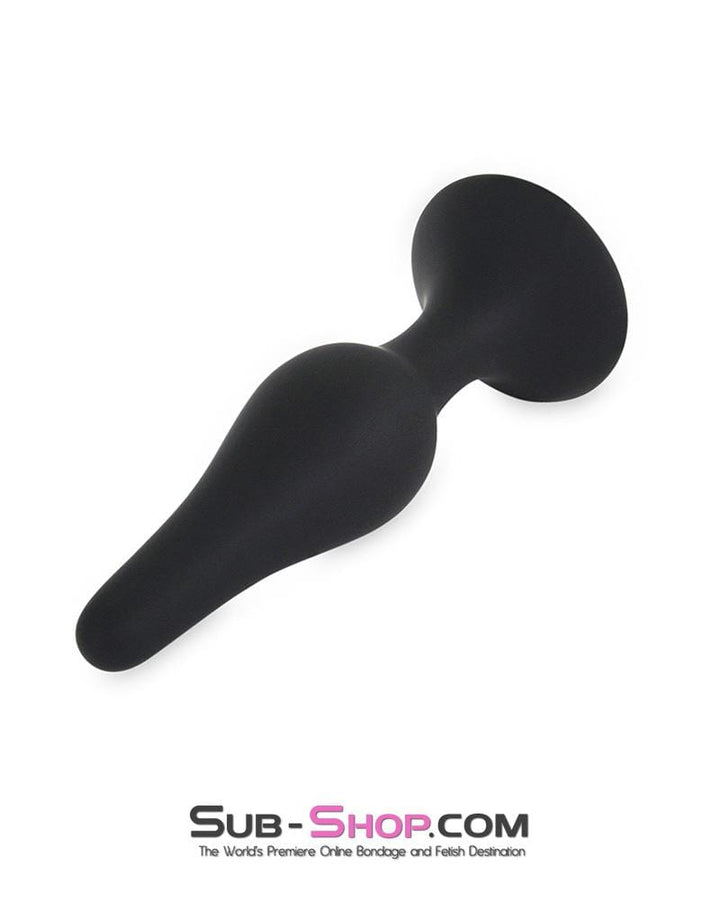 0548M      Advanced Training Long Black Silicone Butt Plug Butt Plug   , Sub-Shop.com Bondage and Fetish Superstore