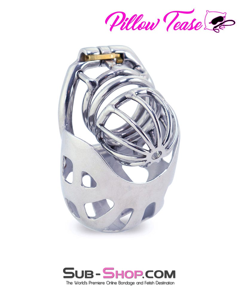 Locking Steel Chastity, 2 Cock Ring, BDSM Bondage Gear