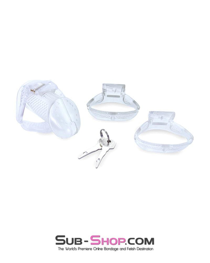 1106AR      Mistresses Slave Clear High Security Ventilated Locking Male Chastity Device - MEGA Deal MEGA Deal   , Sub-Shop.com Bondage and Fetish Superstore