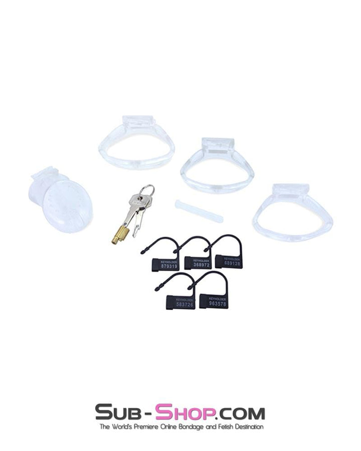 1106AR      Mistresses Slave Clear High Security Ventilated Locking Male Chastity Device - MEGA Deal MEGA Deal   , Sub-Shop.com Bondage and Fetish Superstore