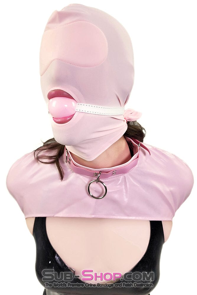 0445DL-SIS      Large Pink Pretty Sissy Slave Rubber Ballgag on BDSM Mistress White Strap Sissy   , Sub-Shop.com Bondage and Fetish Superstore