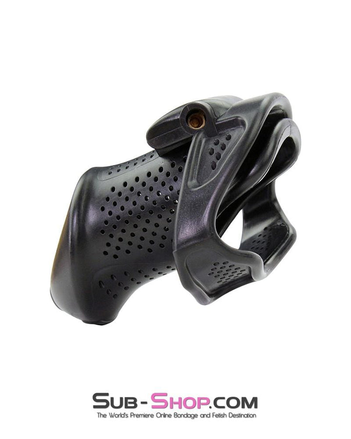 1304AR      Mistresses Slave Black High Security Ventilated Locking Male Chastity Device - MEGA Deal MEGA Deal   , Sub-Shop.com Bondage and Fetish Superstore