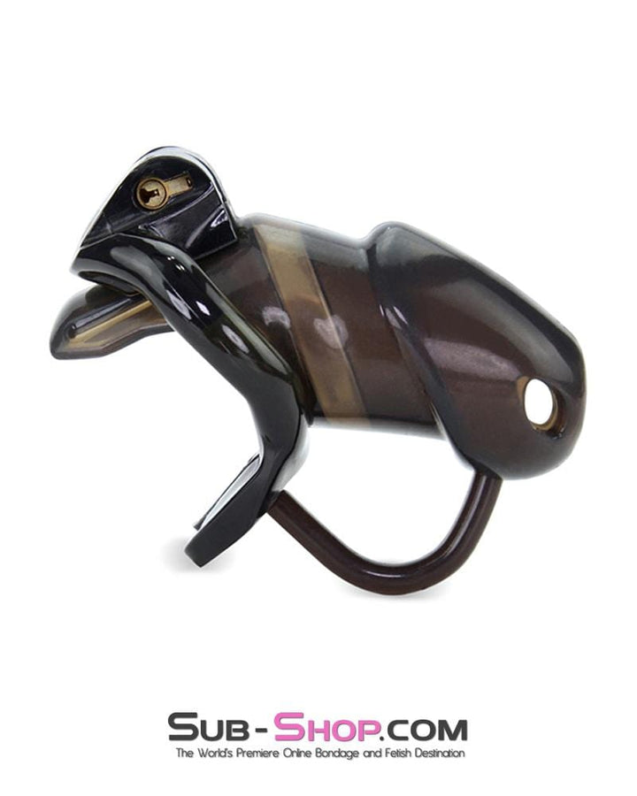 1335AR      Long Black Cock Blocker Silicone Locking Male Chastity with Ball Divider Chastity   , Sub-Shop.com Bondage and Fetish Superstore