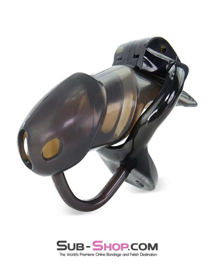 1335AR      Long Black Cock Blocker Silicone Locking Male Chastity with Ball Divider Chastity   , Sub-Shop.com Bondage and Fetish Superstore