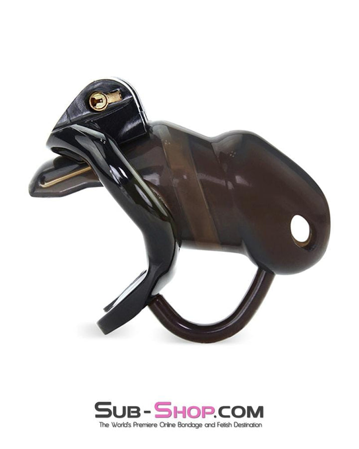 1348AR      Short Black Cock Blocker Silicone Locking Male Chastity with Ball Divider - MEGA Deal MEGA Deal   , Sub-Shop.com Bondage and Fetish Superstore