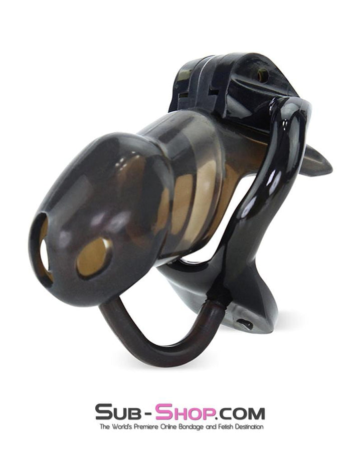 1348AR      Short Black Cock Blocker Silicone Locking Male Chastity with Ball Divider - MEGA Deal MEGA Deal   , Sub-Shop.com Bondage and Fetish Superstore