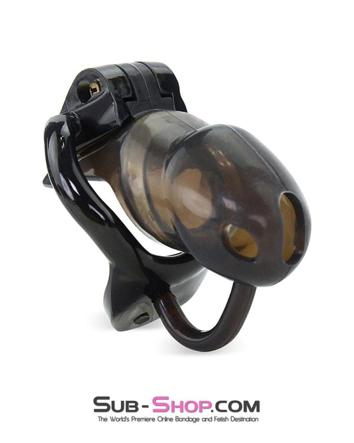 1348AR      Short Black Cock Blocker Silicone Locking Male Chastity with Ball Divider Chastity   , Sub-Shop.com Bondage and Fetish Superstore