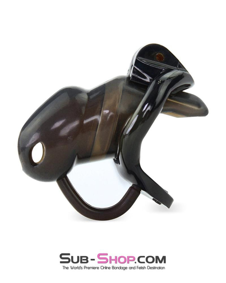 1348AR      Short Black Cock Blocker Silicone Locking Male Chastity with Ball Divider - MEGA Deal MEGA Deal   , Sub-Shop.com Bondage and Fetish Superstore