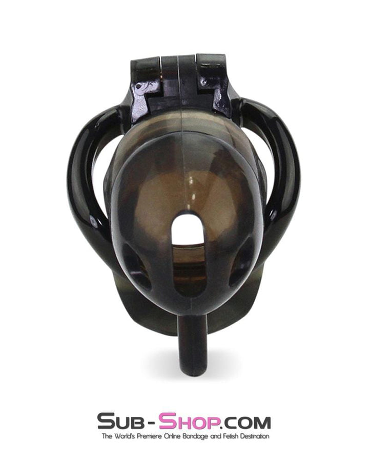 1348AR      Short Black Cock Blocker Silicone Locking Male Chastity with Ball Divider - MEGA Deal MEGA Deal   , Sub-Shop.com Bondage and Fetish Superstore