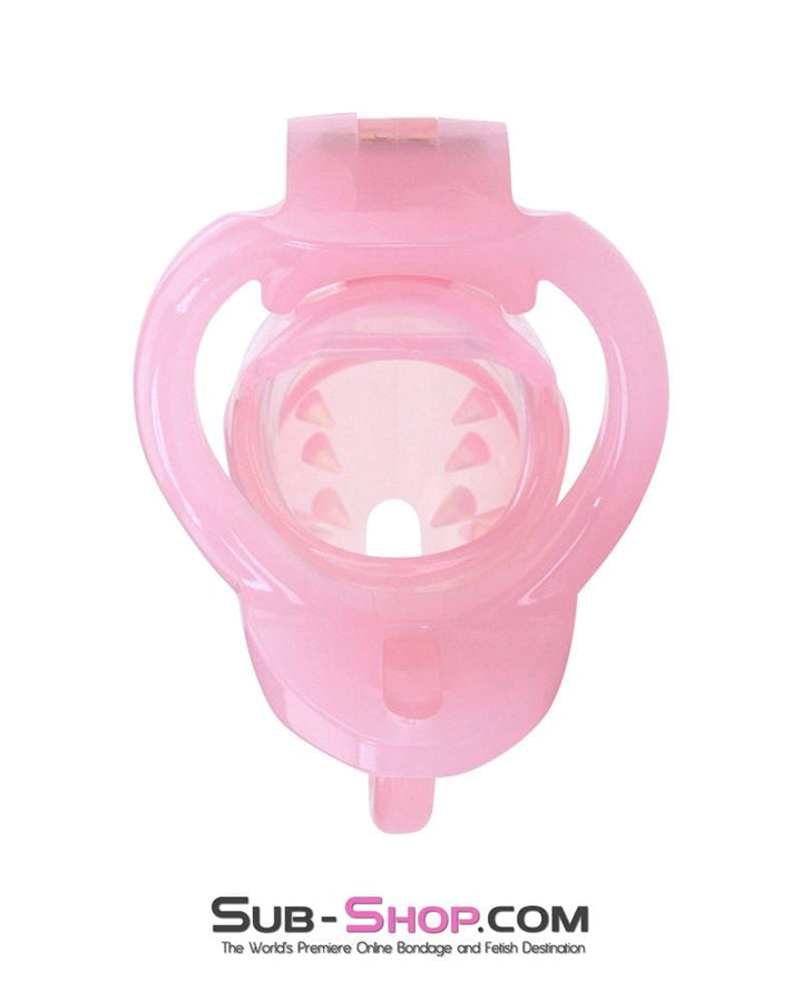 1391AR      Spiked Sissy Cock Blocker Silicone Locking Male Chastity with Ball Divider - MEGA Deal MEGA Deal   , Sub-Shop.com Bondage and Fetish Superstore