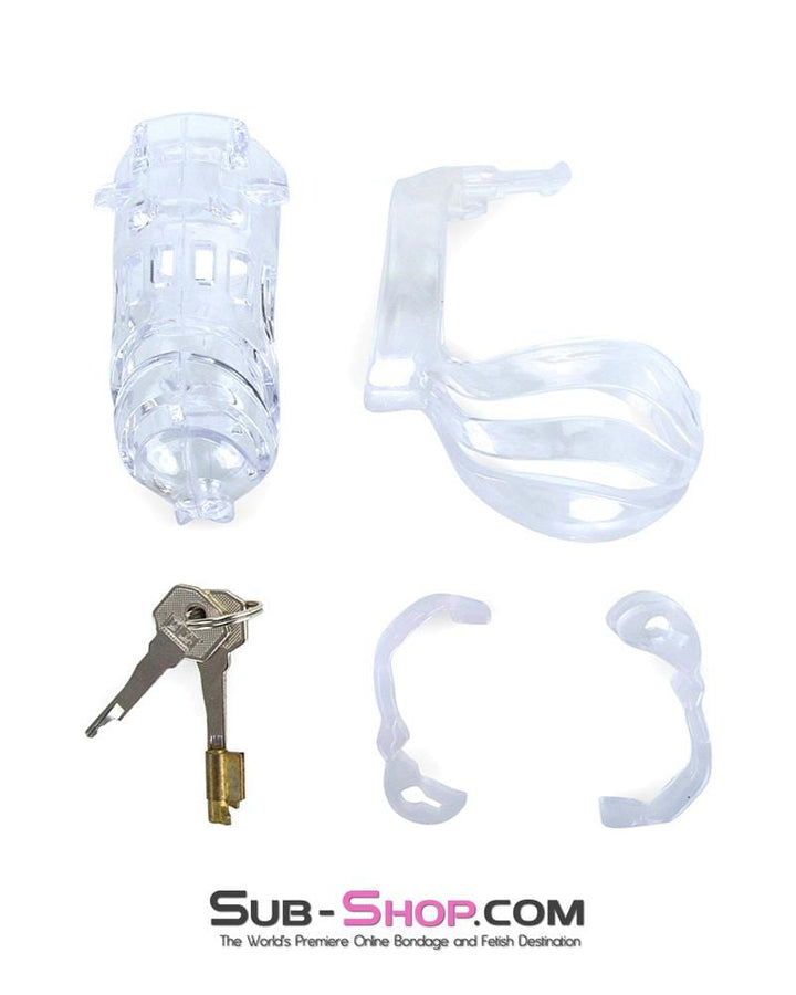 1414AR      The Vortex Clear Full Cock and Ball Enclosure High Security Locking Cock Tease Cage Chastity Chastity   , Sub-Shop.com Bondage and Fetish Superstore