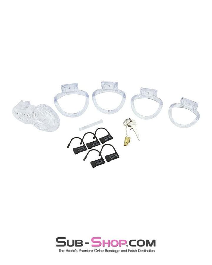 1422AR      Boy Toy Clear High Security Pin Tumbler Locking Cock Cage Chastity Chastity   , Sub-Shop.com Bondage and Fetish Superstore