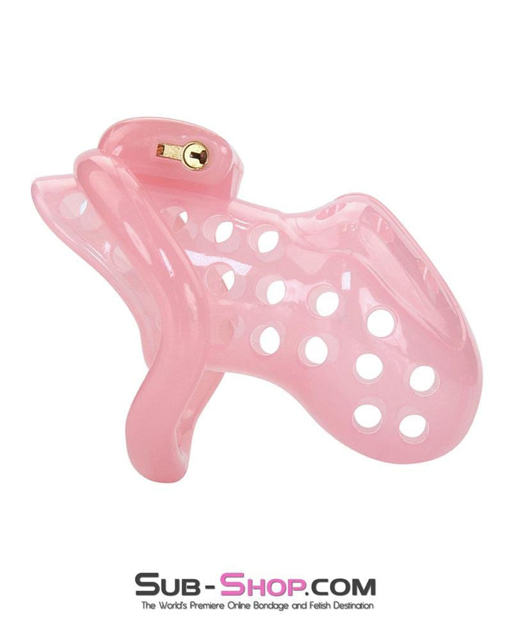 1432AR      Sissy Boy Toy Pink High Security Pin Tumbler Locking Cock Cage Chastity Chastity   , Sub-Shop.com Bondage and Fetish Superstore