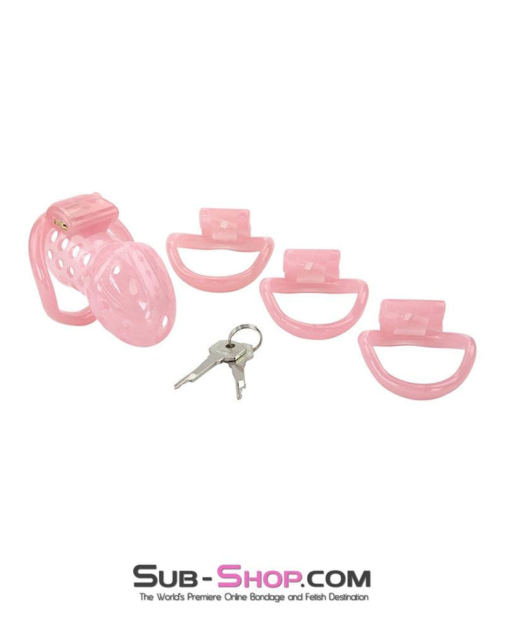 1432AR      Sissy Boy Toy Pink High Security Pin Tumbler Locking Cock Cage Chastity Chastity   , Sub-Shop.com Bondage and Fetish Superstore