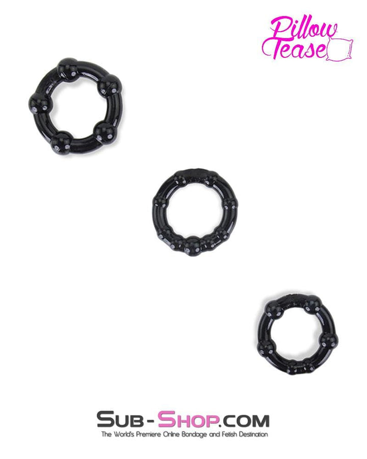 1436M      3 Ring Beaded Cock Ring Set - MEGA Deal Black Friday Blowout   , Sub-Shop.com Bondage and Fetish Superstore