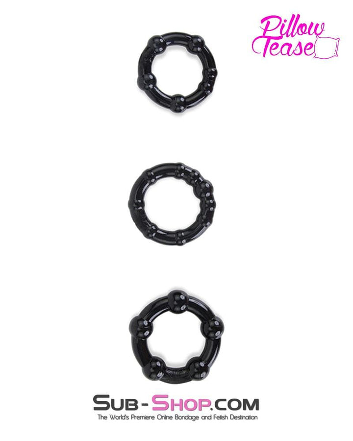 1436M      3 Ring Beaded Cock Ring Set - MEGA Deal Black Friday Blowout   , Sub-Shop.com Bondage and Fetish Superstore