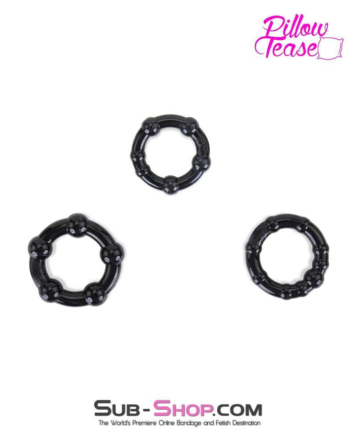 1436M      3 Ring Beaded Cock Ring Set - MEGA Deal Black Friday Blowout   , Sub-Shop.com Bondage and Fetish Superstore