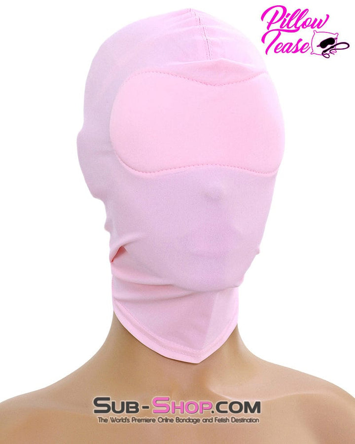 1474DL      Pink Spandex Bondage Hood with Sewn In Blindfold Hoods   , Sub-Shop.com Bondage and Fetish Superstore