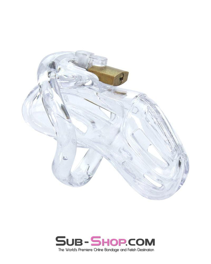 1506AR      Jailhouse Cock Clear Locking Male Chastity Cage - MEGA Deal MEGA Deal   , Sub-Shop.com Bondage and Fetish Superstore