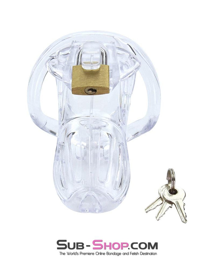 1506AR      Jailhouse Cock Clear Locking Male Chastity Cage - MEGA Deal MEGA Deal   , Sub-Shop.com Bondage and Fetish Superstore