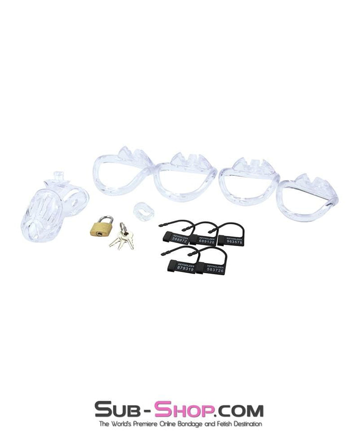 1506AR      Jailhouse Cock Clear Locking Male Chastity Cage - MEGA Deal MEGA Deal   , Sub-Shop.com Bondage and Fetish Superstore