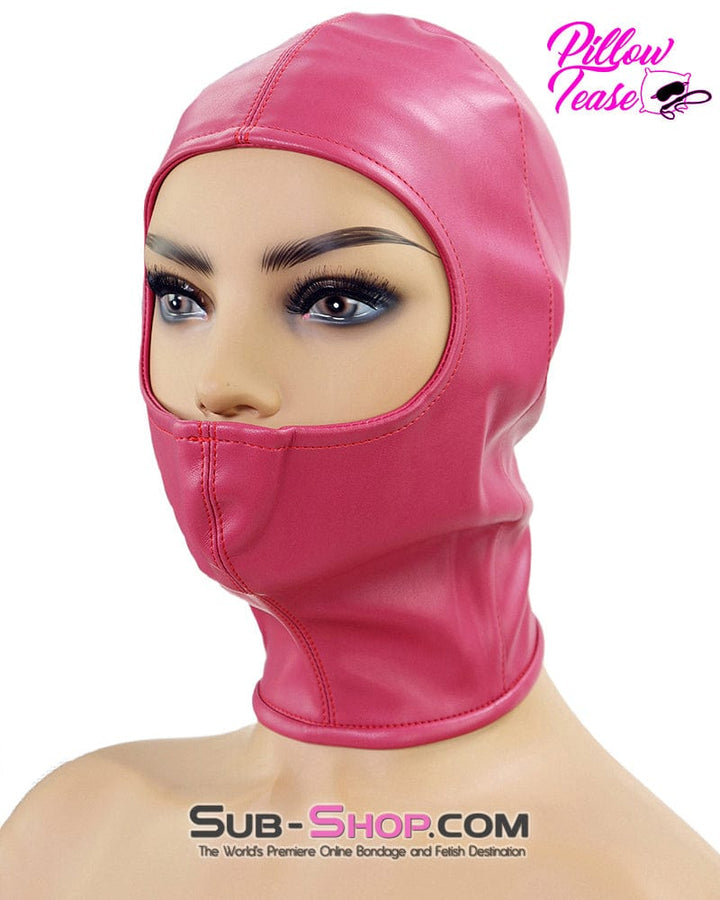 1520DL      Pink Gwen Style Open Eyes and Nose Zippered Bondage Hood Hoods   , Sub-Shop.com Bondage and Fetish Superstore