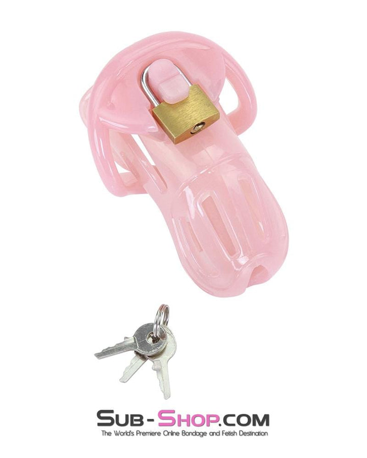 1533AR      Prison Bitch Pink Jailhouse Cock Locking Male Chastity Cage - MEGA Deal MEGA Deal   , Sub-Shop.com Bondage and Fetish Superstore