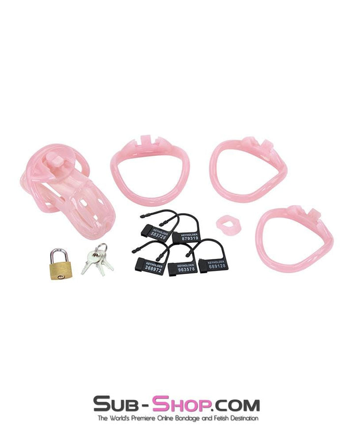 1533AR      Prison Bitch Pink Jailhouse Cock Locking Male Chastity Cage - MEGA Deal MEGA Deal   , Sub-Shop.com Bondage and Fetish Superstore