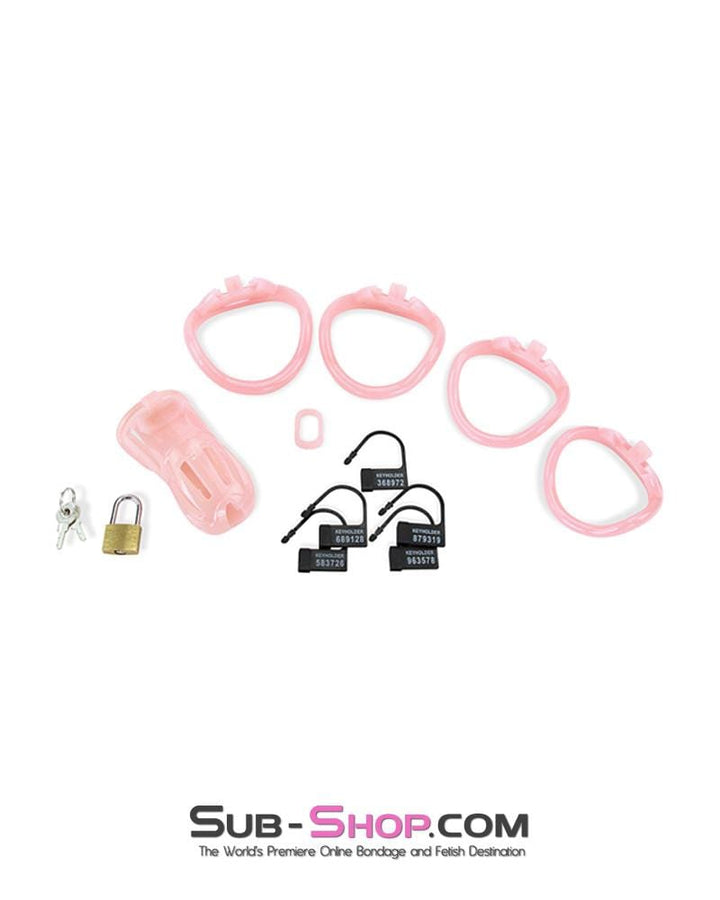 1533AR      Prison Bitch Pink Jailhouse Cock Locking Male Chastity Cage - MEGA Deal MEGA Deal   , Sub-Shop.com Bondage and Fetish Superstore