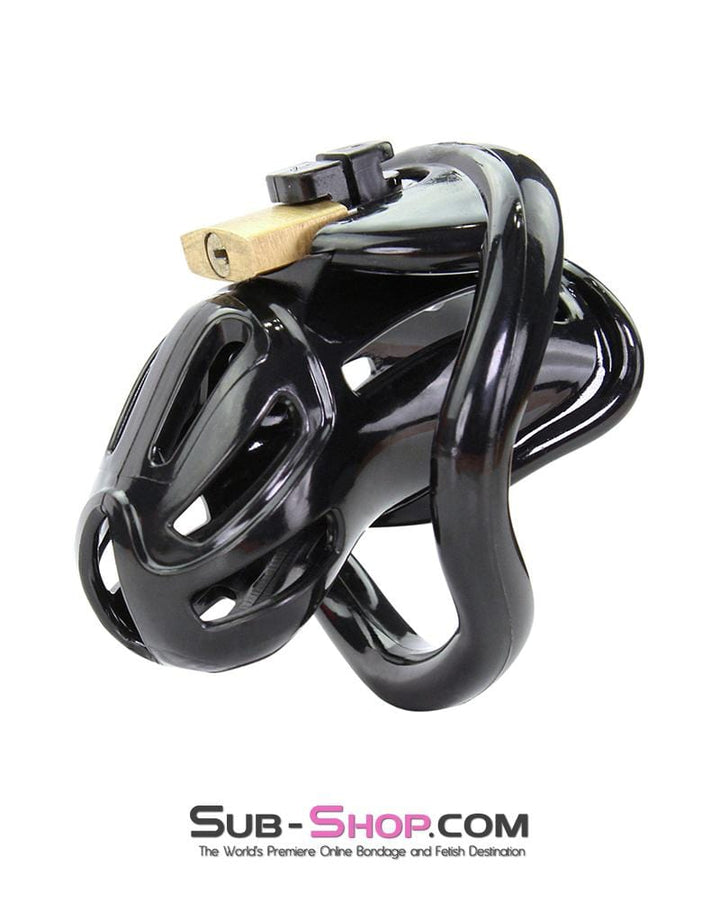 1556AR      Short Jailhouse Cock Black Locking Male Chastity Cage Chastity   , Sub-Shop.com Bondage and Fetish Superstore