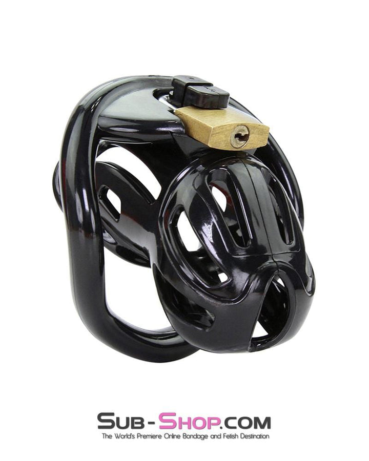 1556AR      Short Jailhouse Cock Black Locking Male Chastity Cage Chastity   , Sub-Shop.com Bondage and Fetish Superstore