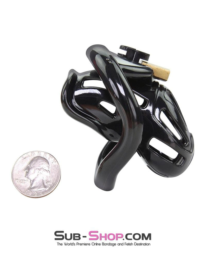 1556AR      Short Jailhouse Cock Black Locking Male Chastity Cage Chastity   , Sub-Shop.com Bondage and Fetish Superstore