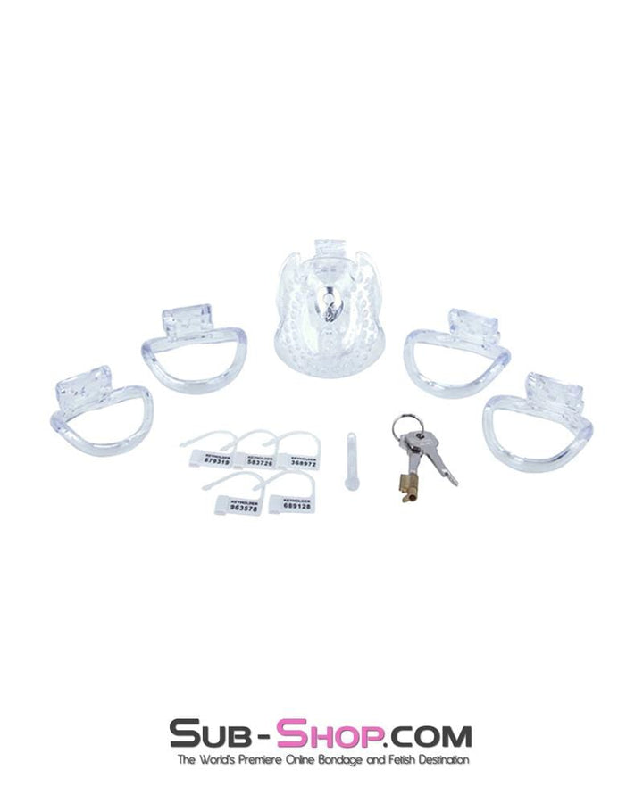 1583AR      Small Dungeon Cage Clear High Security Full Coverage Male Chastity Device - MEGA Deal MEGA Deal   , Sub-Shop.com Bondage and Fetish Superstore