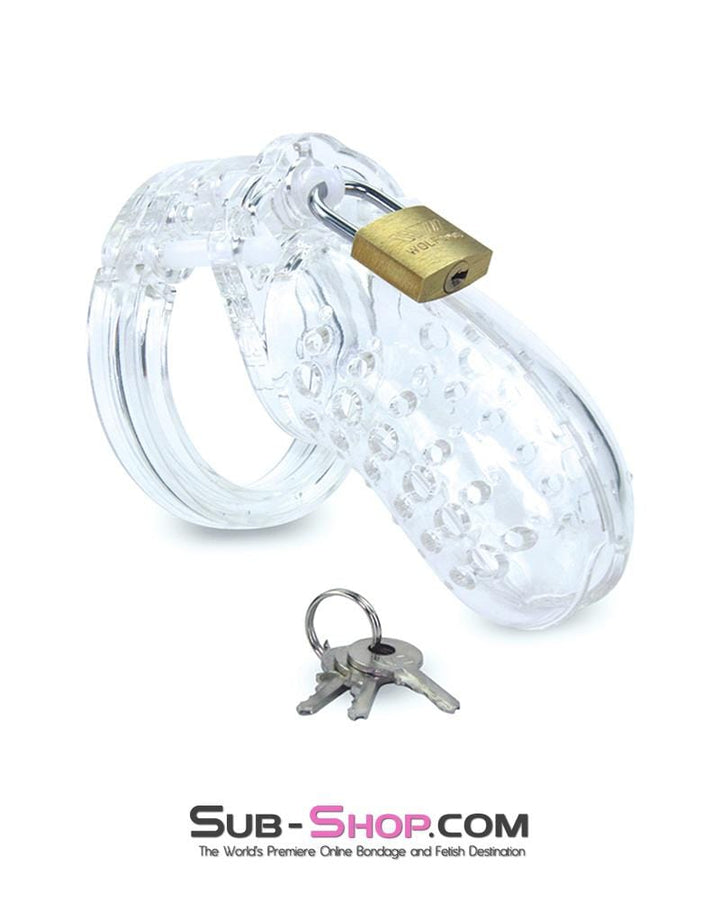 1623AR      Short Stockade Clear Cage Male Chastity Device Chastity   , Sub-Shop.com Bondage and Fetish Superstore