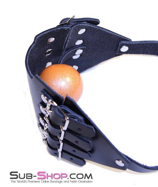 0164A      8 Buckle Leather Panel Gag Gags   , Sub-Shop.com Bondage and Fetish Superstore