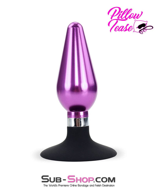 1689DL      Aluminum Purple Suction Cup Base Smooth Anal Plug Butt Plug   , Sub-Shop.com Bondage and Fetish Superstore