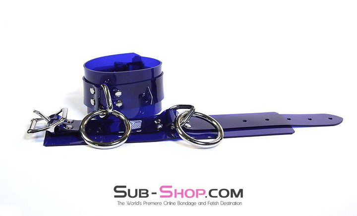 1779A      Vibrant Blue Luxe PVC Wrist Cuffs - LAST CHANCE - Final Closeout! MEGA Deal   , Sub-Shop.com Bondage and Fetish Superstore