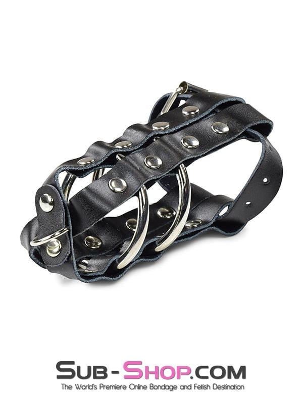 1797DL       Lockable Leather Cock & Balls Cage with Lead Ring Tip Cock Cage   , Sub-Shop.com Bondage and Fetish Superstore