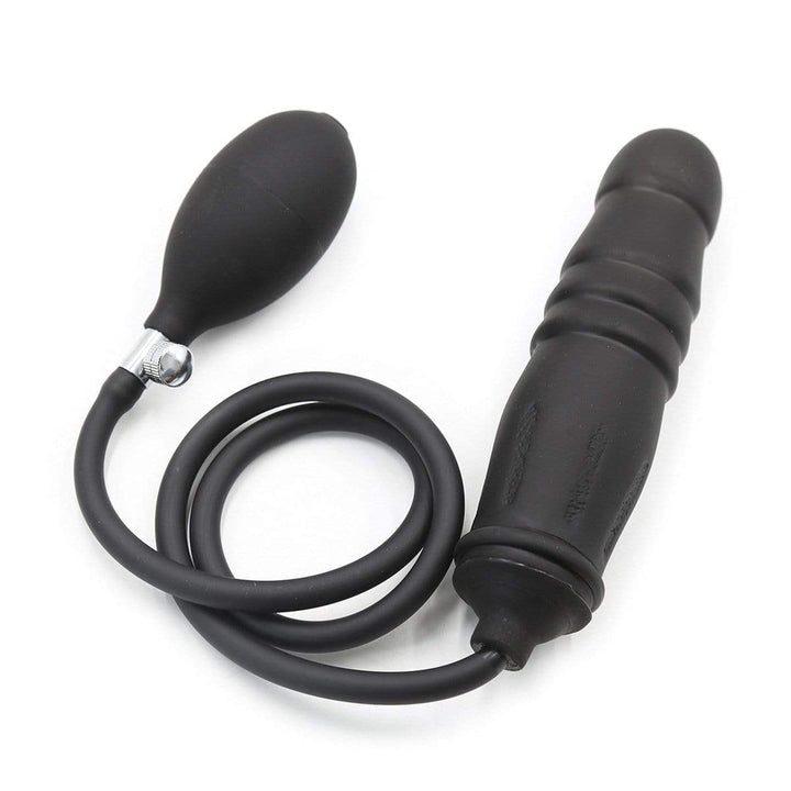 1820MQ      Inflatable Ribbed Black Rubber Dildo - MEGA Deal MEGA Deal   , Sub-Shop.com Bondage and Fetish Superstore