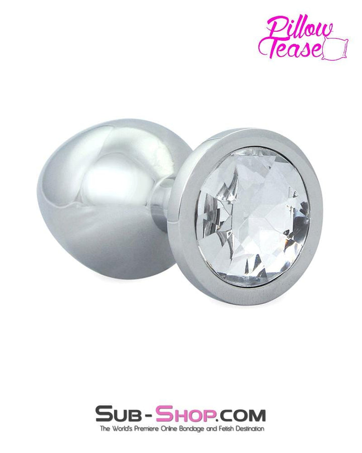 1853M      Chromed Aluminum Light Weight Rhinestone Crystal Tipped Butt Plug, Medium Butt Plug   , Sub-Shop.com Bondage and Fetish Superstore