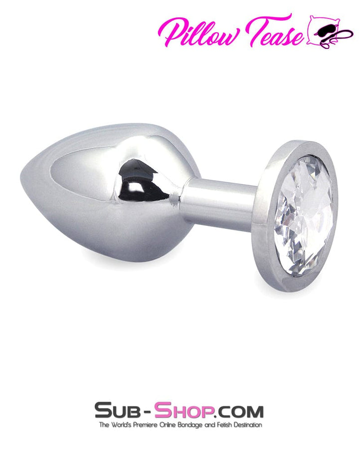 1853M      Chromed Aluminum Light Weight Rhinestone Crystal Tipped Butt Plug, Medium Butt Plug   , Sub-Shop.com Bondage and Fetish Superstore