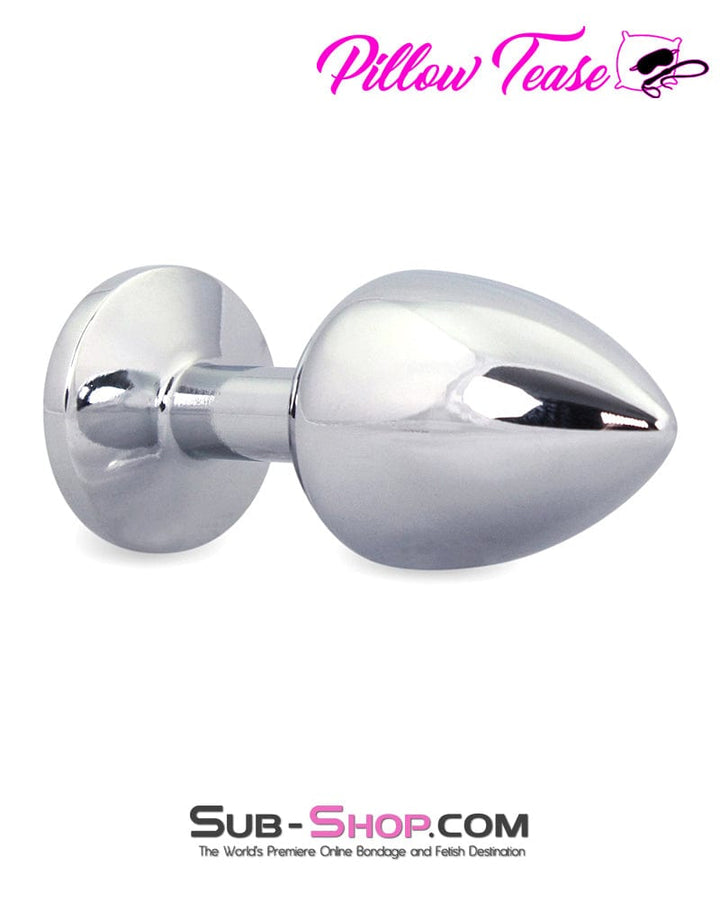 1853M      Chromed Aluminum Light Weight Rhinestone Crystal Tipped Butt Plug, Medium Butt Plug   , Sub-Shop.com Bondage and Fetish Superstore