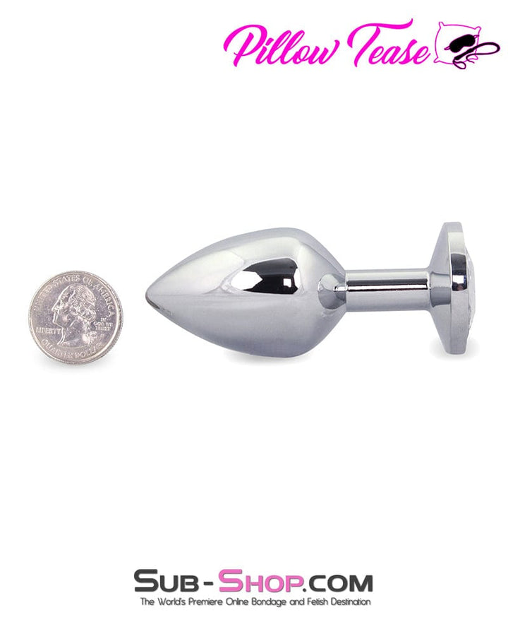 1853M      Chromed Aluminum Light Weight Rhinestone Crystal Tipped Butt Plug, Medium Butt Plug   , Sub-Shop.com Bondage and Fetish Superstore