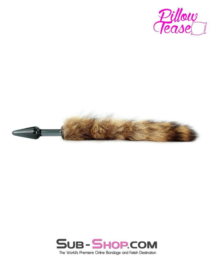 0191E      Black Glass Fox Tail Pet Play Butt Plug - LAST CHANCE - Final Closeout! MEGA Deal   , Sub-Shop.com Bondage and Fetish Superstore